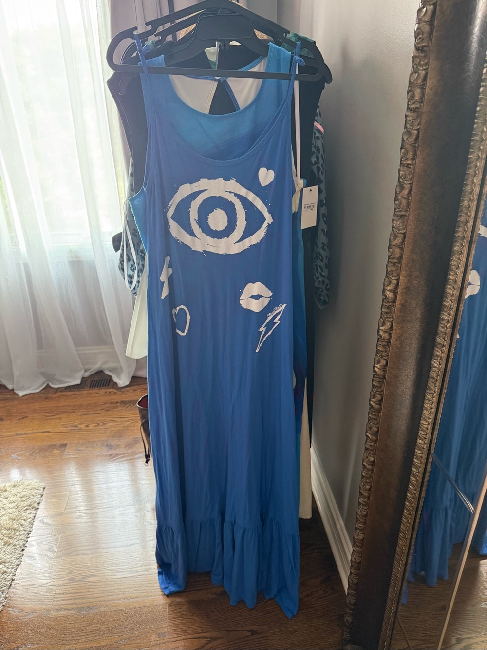 Lauren Moshi Royal Blue Graphic Eye Maxi Dress